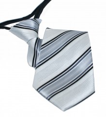     NM Állítható gyereknyakkendő - Szürke csíkos Gyerek nyakkendők