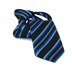      NM Állítható gyereknyakkendő - Kék-fekete csíkos Gyerek nyakkendők
