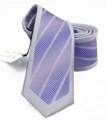                  NM slim nyakkendő - Lila-ezüst csíkos Mintás nyakkendők