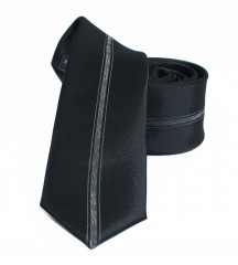                  NM slim nyakkendő - Fekete-ezüst csíkos 