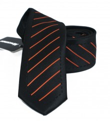                 NM slim nyakkendő - Fekete-narancs csíkos Csíkos nyakkendő