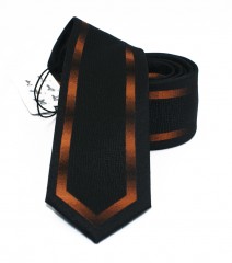                  NM slim nyakkendő - Fekete-narancs mintás Mintás nyakkendők