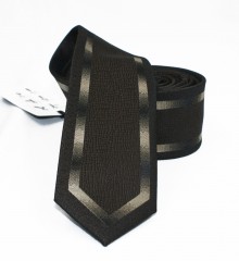                  NM slim nyakkendő - Fekete-bézs mintás 