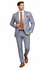    Parker slim fitt öltöny - Világosszürke Öltöny, mellény