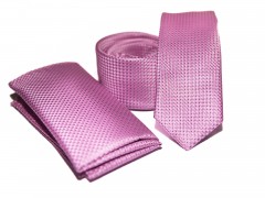    Prémium slim nyakkendő szett - Rózsaszín Egyszínű nyakkendő