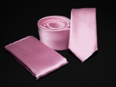    Prémium slim nyakkendő szett - Rózsaszín Szettek