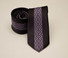   Prémium slim nyakkendő -  Lila mintás Mintás nyakkendők