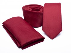    Prémium slim nyakkendő szett - Sötétpiros Egyszínű nyakkendő