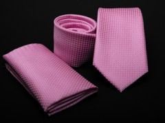    Prémium nyakkendő szett - Rózsaszín Aprómintás nyakkendő