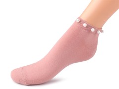      Női pamut rövidszárú zokni gyöngyökkel - 3 pár/csomag Női zokni, harisnya, pizsama