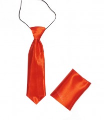   Gumis szatén gyereknyakkendő szett - Piros Szettek,zsebkendők