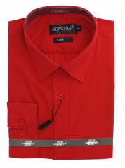             Newsmen h.u slim ing - Piros Egyszínű ing