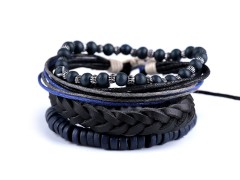 Férfi ekobőr karkötő szett 