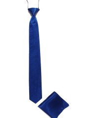               Szatén gumis nyakkendő szett - Királykék Szettek