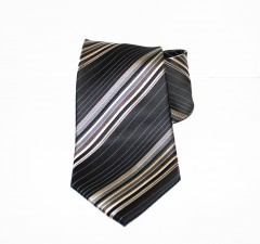                       NM classic nyakkendő - Fekete-bézs csíkos 
