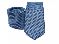 Prémium slim nyakkendő - Kék aprópöttyös 