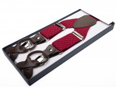 Rossini 2 in 1 férfi nadrágtartó - Meggypiros Férfi nadrágtartó