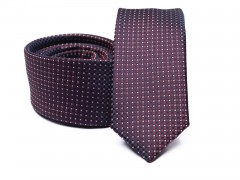 Prémium slim nyakkendő - Bordó aprómintás 