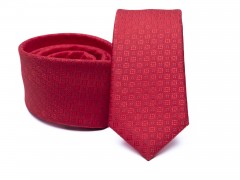 Prémium slim nyakkendő - Piros aprómintás 