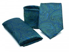    Prémium nyakkendő szett - Türkíz paisley mintás Mintás nyakkendők