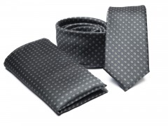    Prémium slim nyakkendő szett - Grafit mintás 