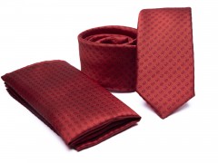    Prémium slim nyakkendő szett - Téglaszín mintás Aprómintás nyakkendő