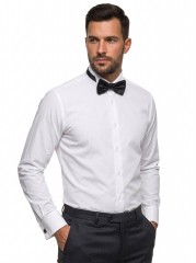                    Newsmen body fitt szmoking mandzsettás ing - Fehér 