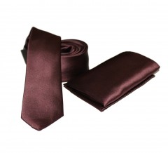        NM Slim szatén szett - Sötétbarna Egyszínű nyakkendő
