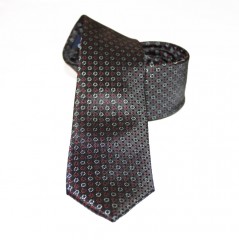               Goldenland slim nyakkendő - Fekete-piros aprómintás 