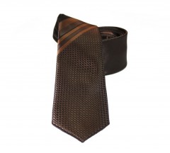               Goldenland slim nyakkendő - Sötétbarna mintás Csokornyakkendő