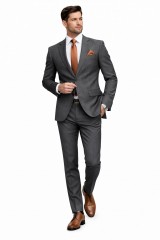                           Newsmen elasztikus slim öltöny - Sötétszürke Öltöny, mellény