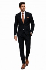                           Newsmen elasztikus slim öltöny - Fekete Öltöny, mellény