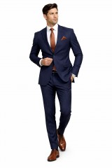                           Newsmen elasztikus slim öltöny - Sötétkék Öltöny, mellény