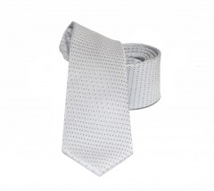                    NM slim szövött nyakkendő - Ezüst pöttyös Aprómintás nyakkendő