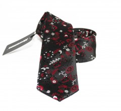                    NM slim szövött nyakkendő - Bordó virágos Mintás nyakkendők