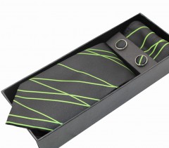                          NM nyakkendő szett - Zöld-fekete mintás Nyakkendők esküvőre