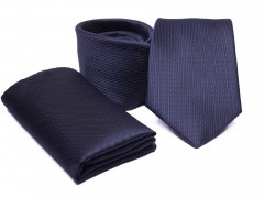    Prémium nyakkendő szett - Sötétkék aprómintás 