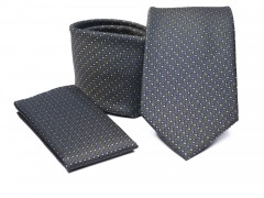    Prémium nyakkendő szett - Szürkésbarna Aprómintás nyakkendő