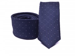    Prémium slim nyakkendő -  Sötétkék aprópöttyös Aprómintás nyakkendő