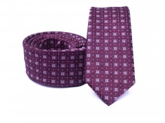    Prémium slim nyakkendő - Lilásbordó mintás Mintás nyakkendők