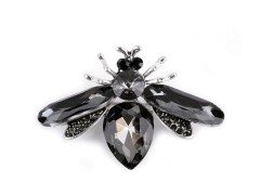 Bross csiszolt kövekkel - méhecske 