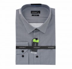             NM h.u slim fit elasztikus ing - Szürke mintás Slim, Smart fazon