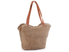                                     Horgolt raffia táska cipzár zárral 