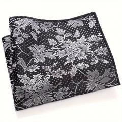                     Exkluzív díszzsebkendő - Fekete-ezüst mintás Diszzsebkendő