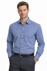                              NM h.u normál fit elasztikus ing - Kék mintás 