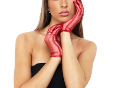     Női alkalmi tüll kesztyű - Piros Női alkalmi kesztyű