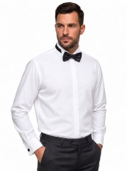                    Newsmen elasztikus slim fit szmoking ing - Fehér 