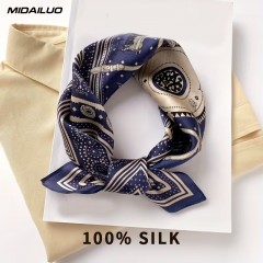   Unisex exklúzív selyem sál - Kék mintás 