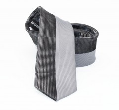                    NM slim szövött nyakkendő - Ezüst csíkos 