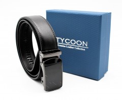                      Tycoon férfi bőr öv díszdobozban - Fekete Férfi öv, ékszer